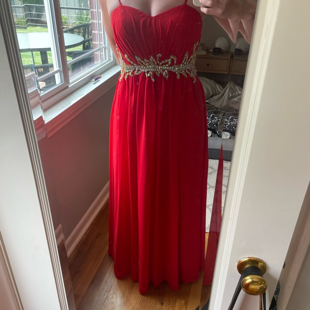 Red Gown floor length prom dress